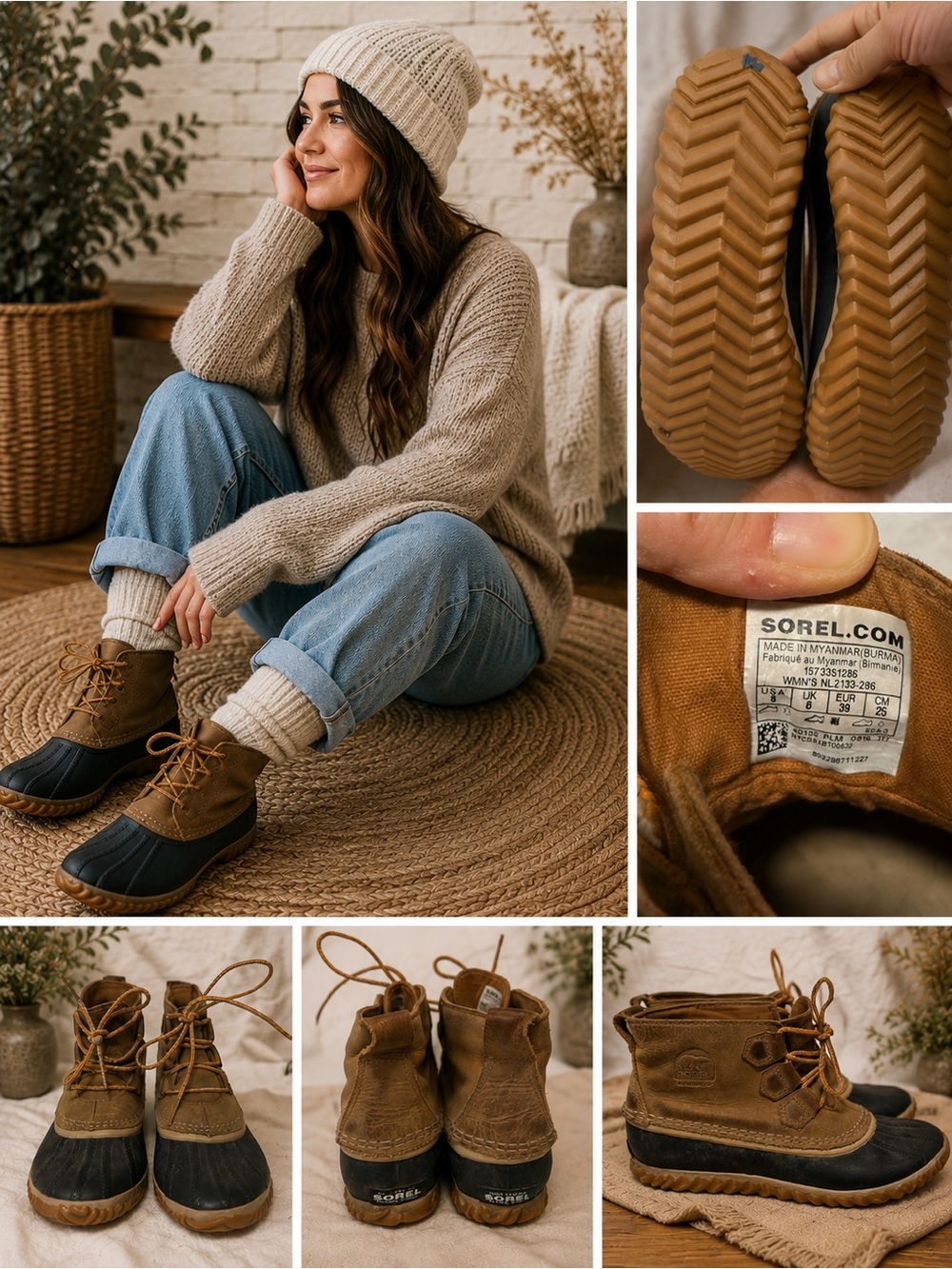 Sorel Brown and Black Duck Boots - Women's Winter/Rain